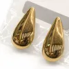 Golden teardrop-shaped ear studs, fashionable, simple and versatile earrings, light luxury alloy ear studs Application Scenario